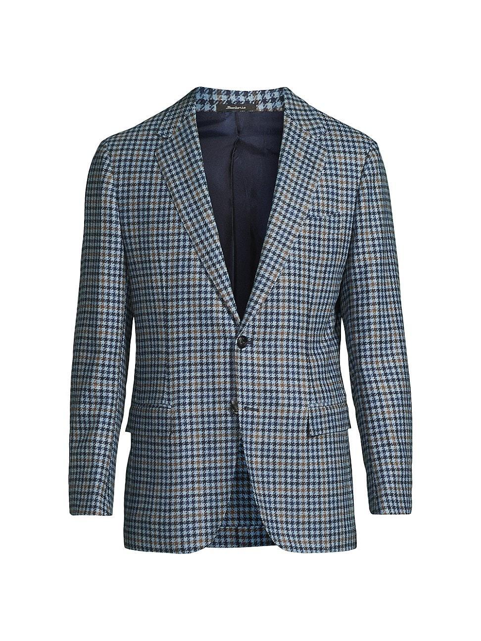 Mens Houndstooth Check Wool Sport Jacket Product Image