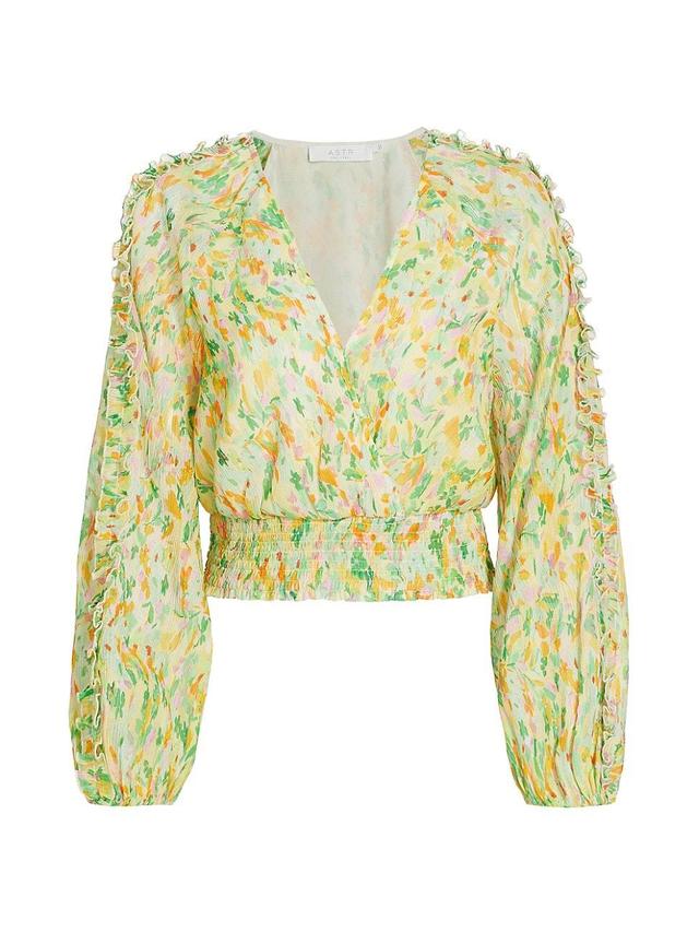 Womens Bellona Watercolor Floral Blouse Product Image