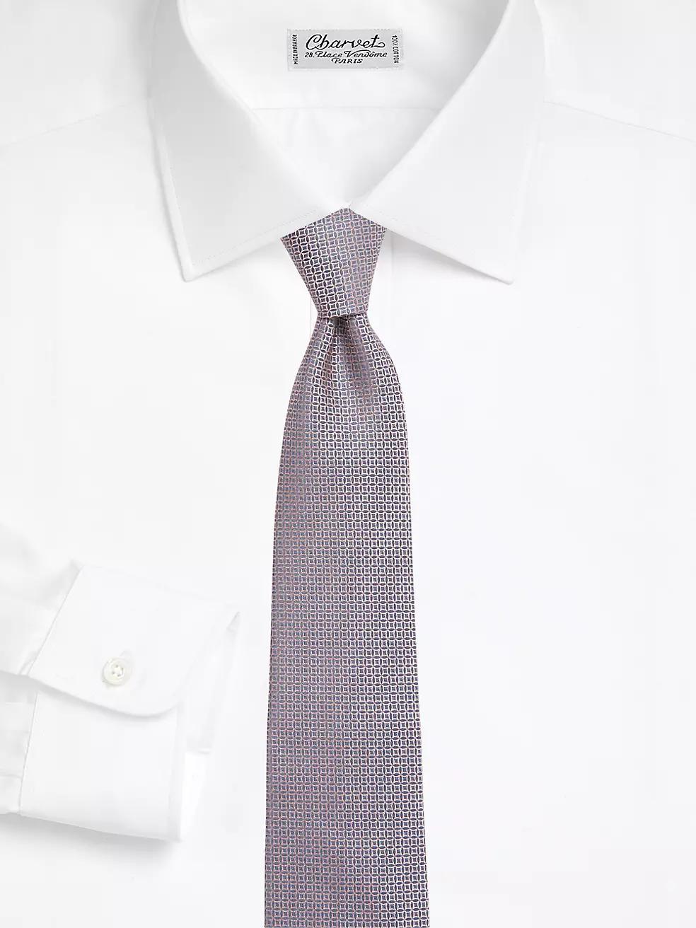 Geometric Woven Silk Tie Product Image