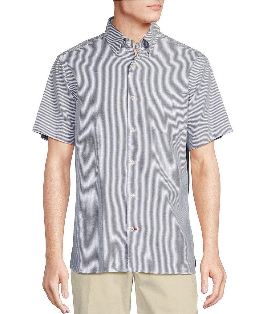 Cremieux Blue Label Striped Lightweight Oxford Short Sleeve Woven Shirt Product Image