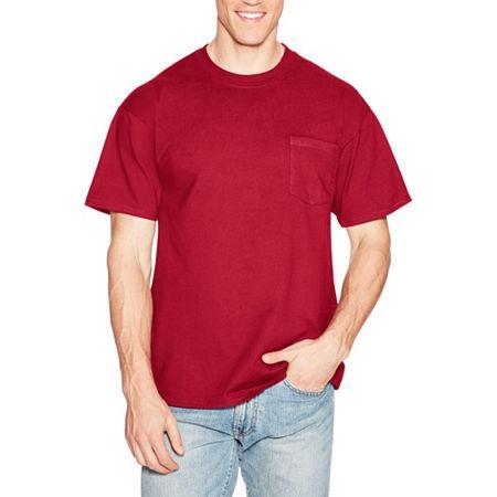 Hanes Mens Beefy-T Short Sleeve Pocket Tee, X-large , Blue Product Image