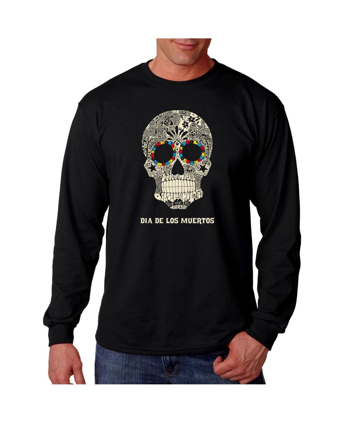 La Pop Art Mens Word Art - Dia De Los Muertos Long Sleeve T-Shirt Product Image