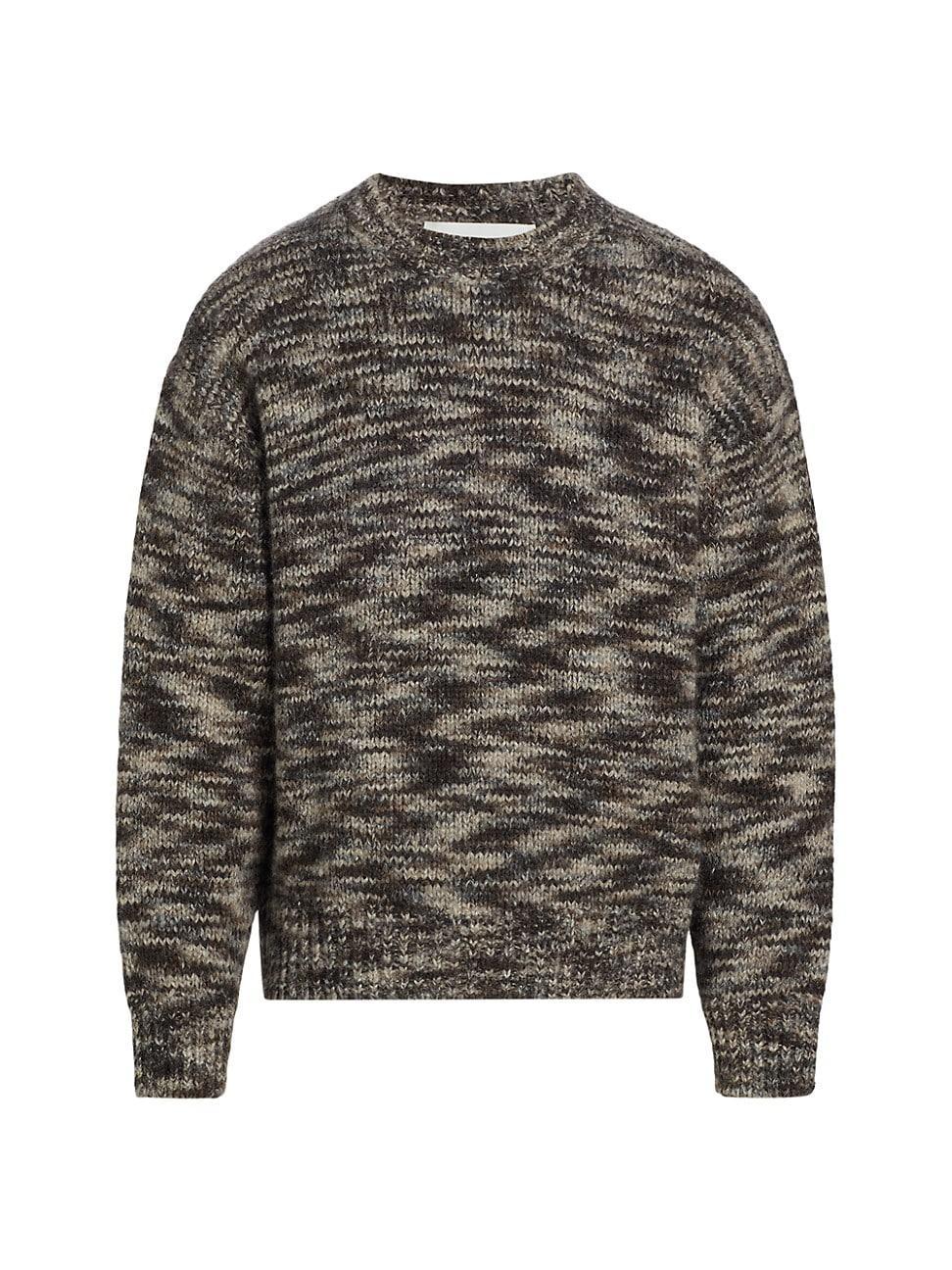 Mens Textured Tweed Crewneck Sweater Product Image