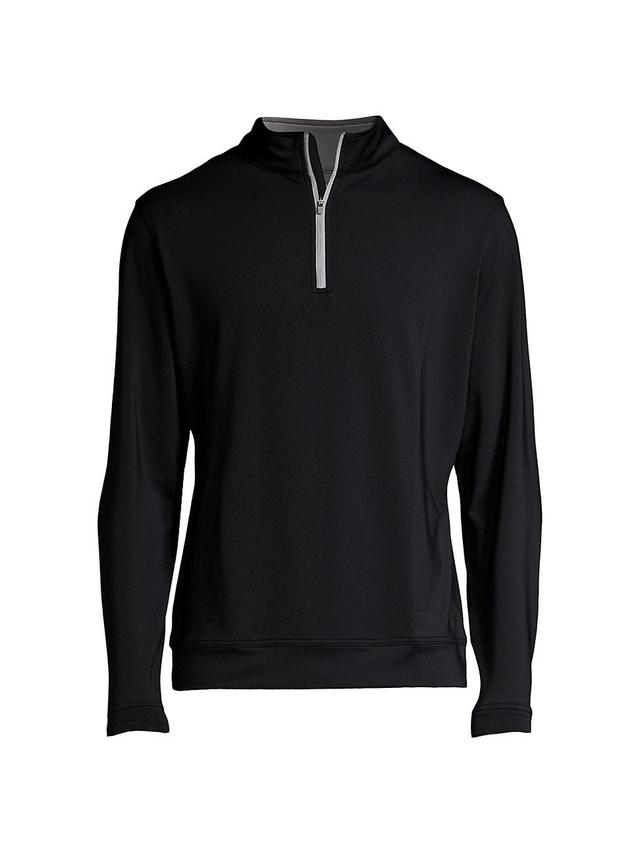 Peter Millar Mens Alcorn State Perth Performance Quarter-Zip | Color: British Grey | Size: L Product Image