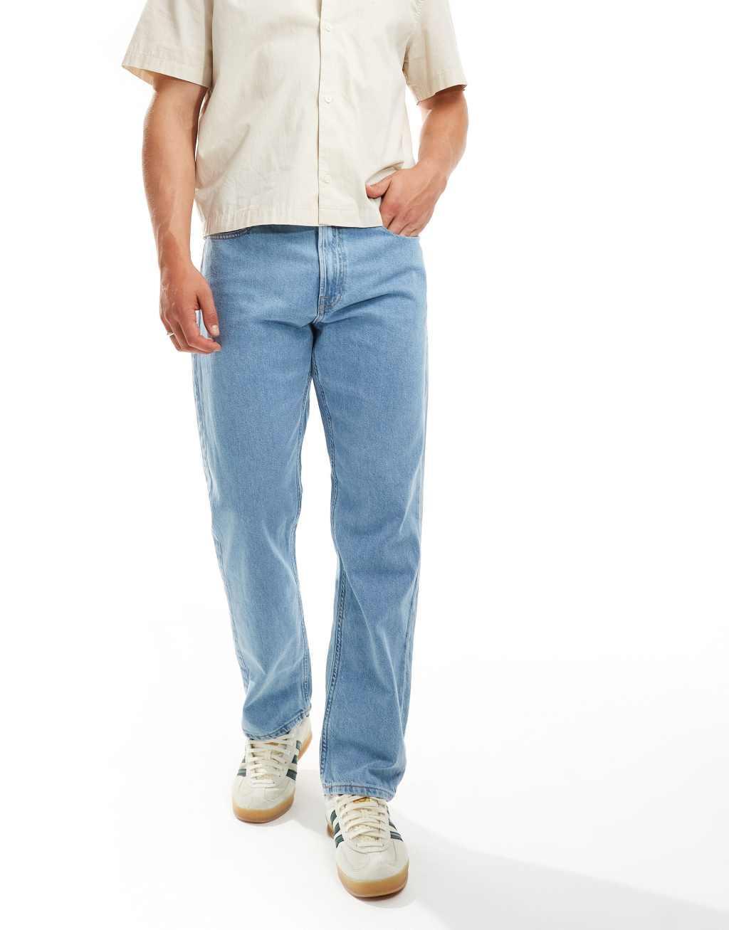 JJ Rebel ryan straight jeans in mid blue wash  Product Image