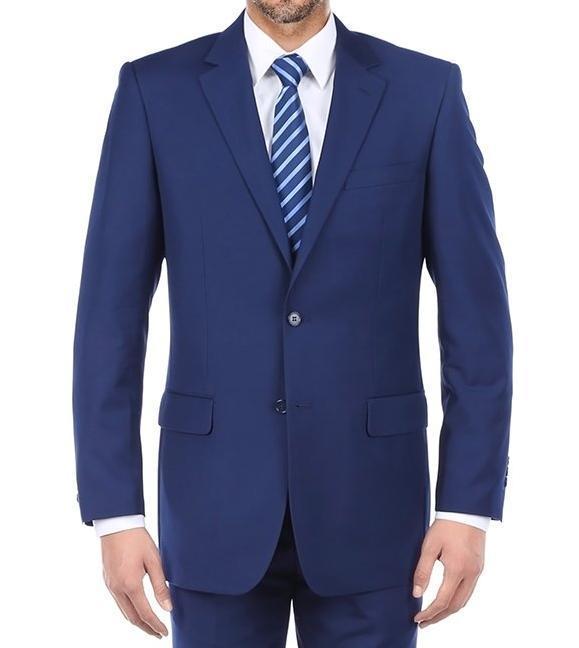 Vanderbilt Collection  - Classic 2 Piece Suit 2 Buttons Regular Fit In Blue Product Image