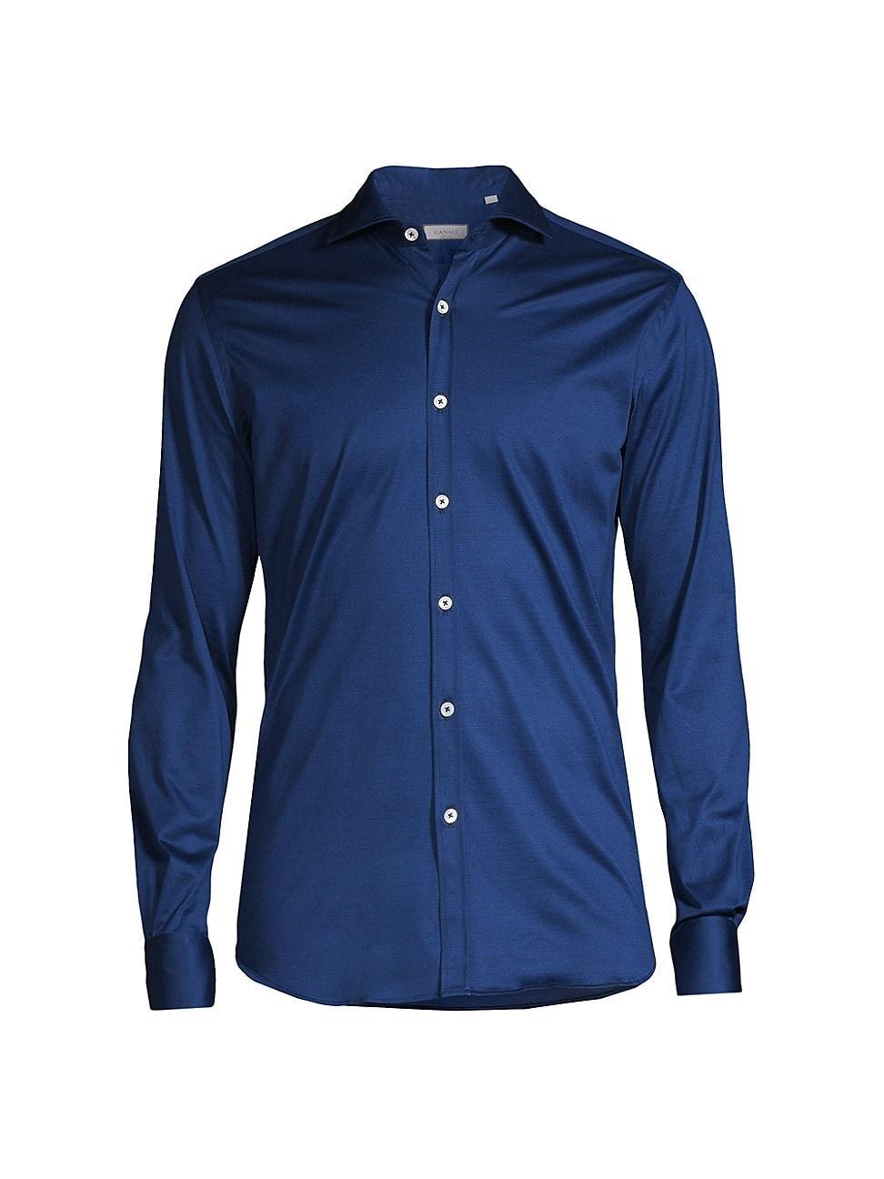 Mens Cotton Button-Front Shirt Product Image