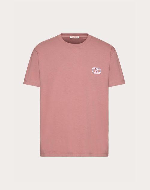 COTTON T-SHIRT WITH VLOGO SIGNATURE PATCH Product Image