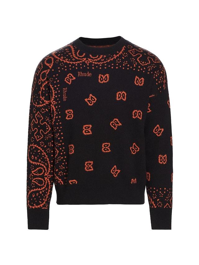 Mens Bandana Knit Crewneck Sweater Product Image