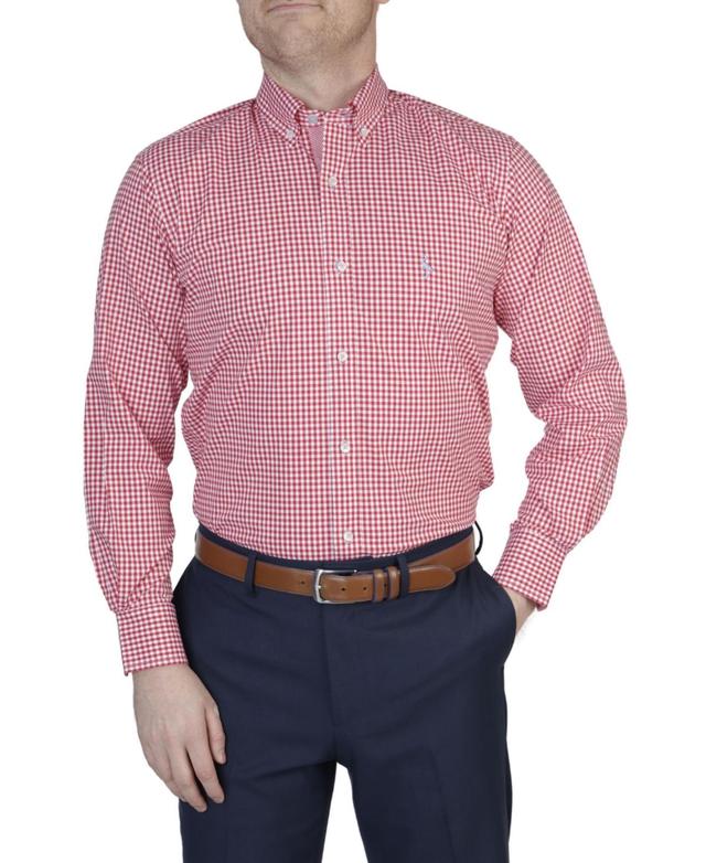 Tailorbyrd Mens Mini Gingham Cotton Stretch Long Sleeve Shirt Product Image