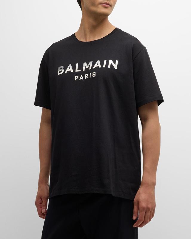 Balmain Foil Logo Cotton Graphic T-Shirt Product Image