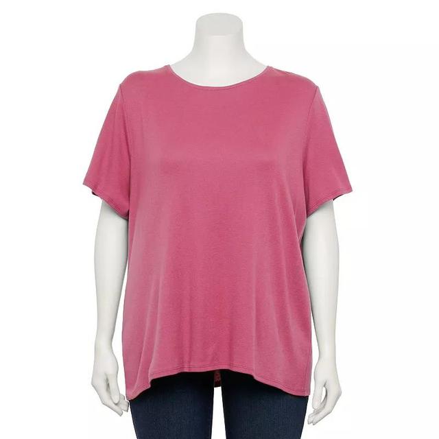 Plus Size Croft & Barrow Essential Crewneck Tee, Womens Product Image