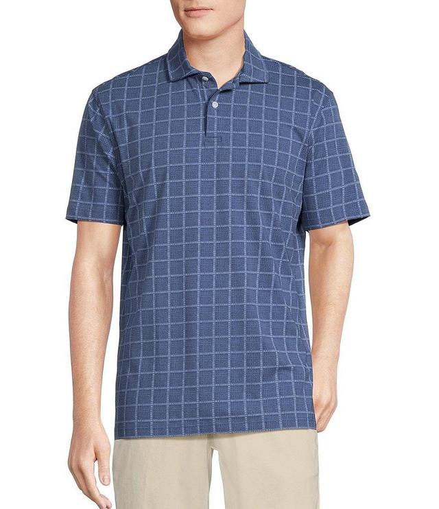 Cremieux Blue Label Windowpane Classic Fit Jersey Short Sleeve Polo Shirt Product Image