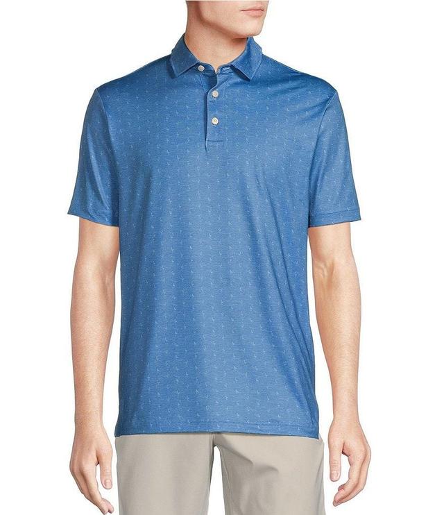 Cremieux Blue Label Performance Stretch Flamingo Print Short Sleeve Polo Shirt Product Image