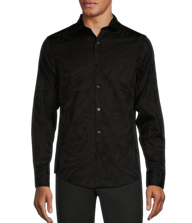 Murano Inflorescence Collection Slim Fit Two-Tone Jacquard Long Sleeve Woven Shirt Product Image