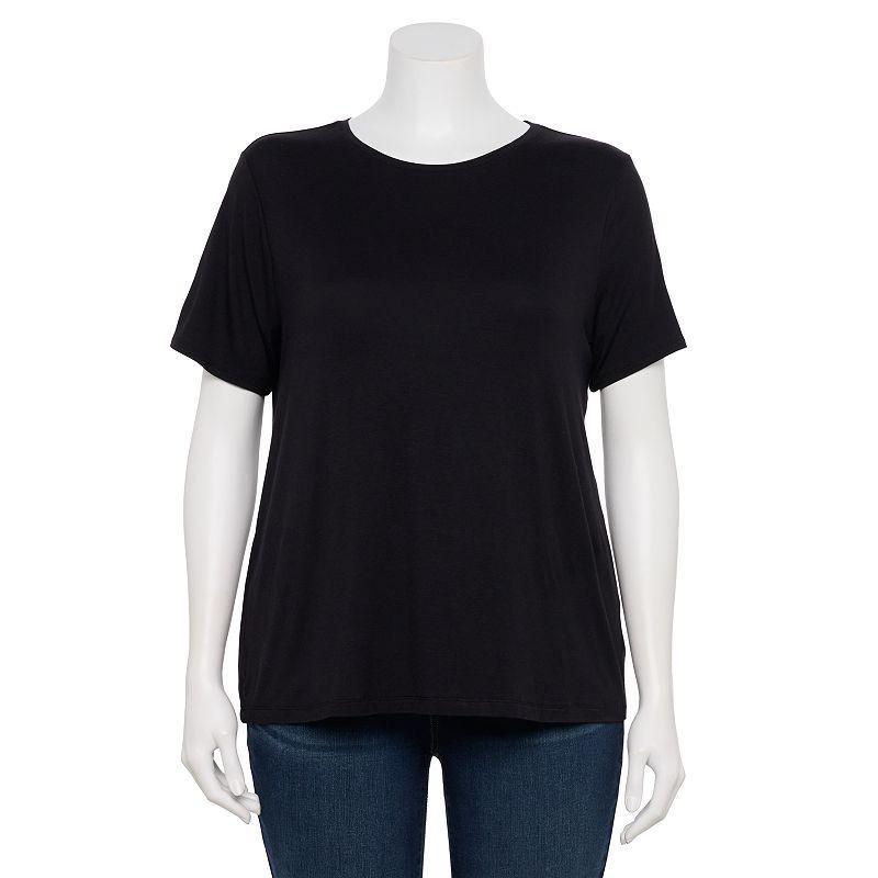 Plus Size Nine West Essential Crewneck Tee, Womens Product Image