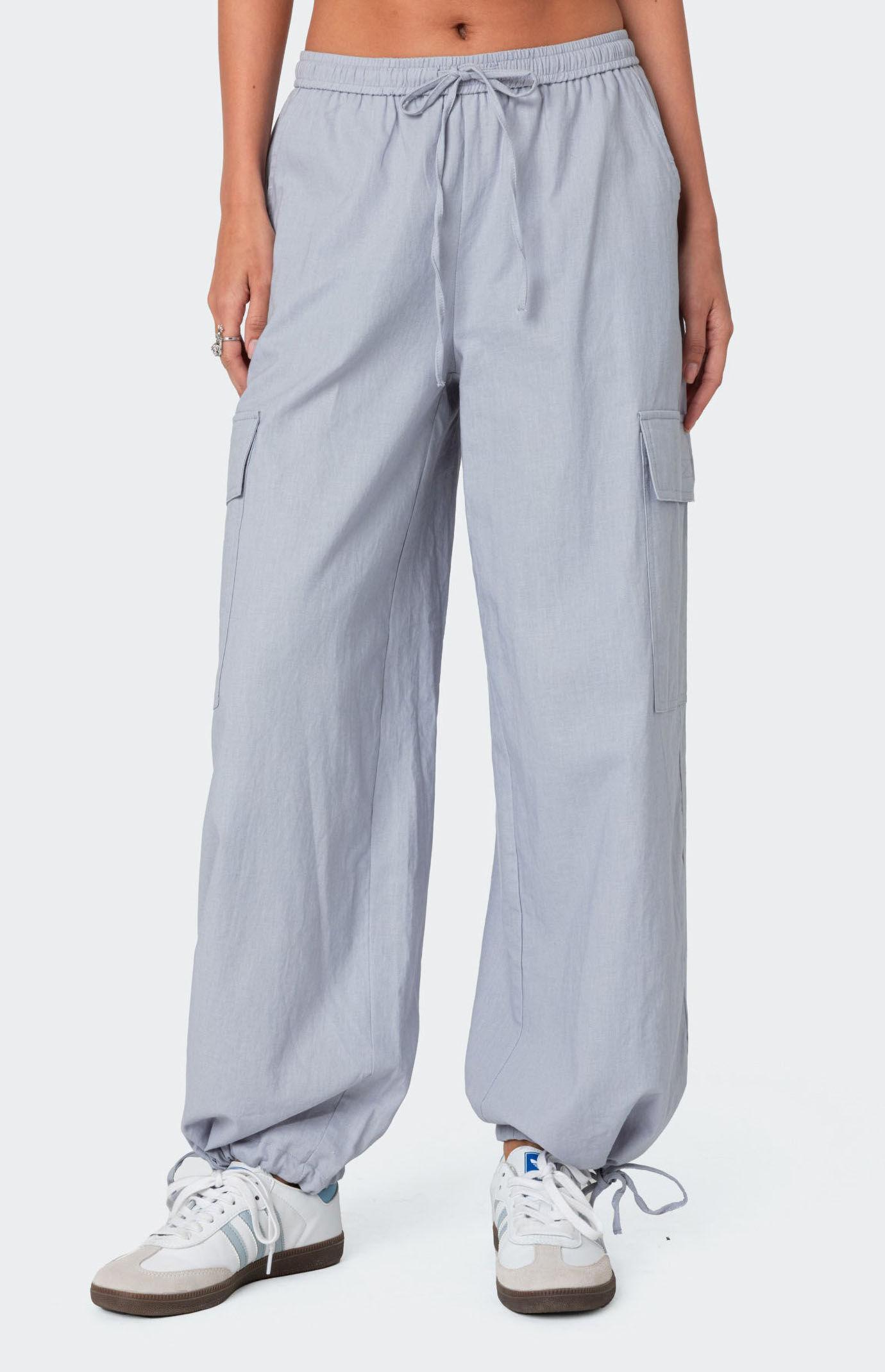 Edikted Women's Phoenix Linen Look Cargo Pants Product Image