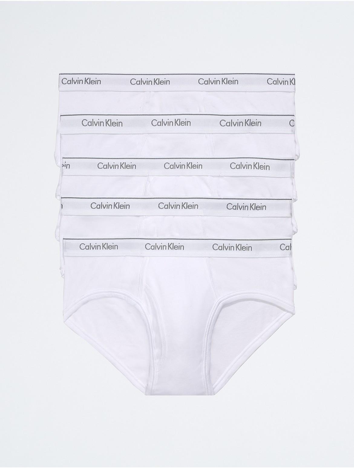 Calvin Klein Mens Cotton Classics 5-Pack Hip Brief - White - L Product Image