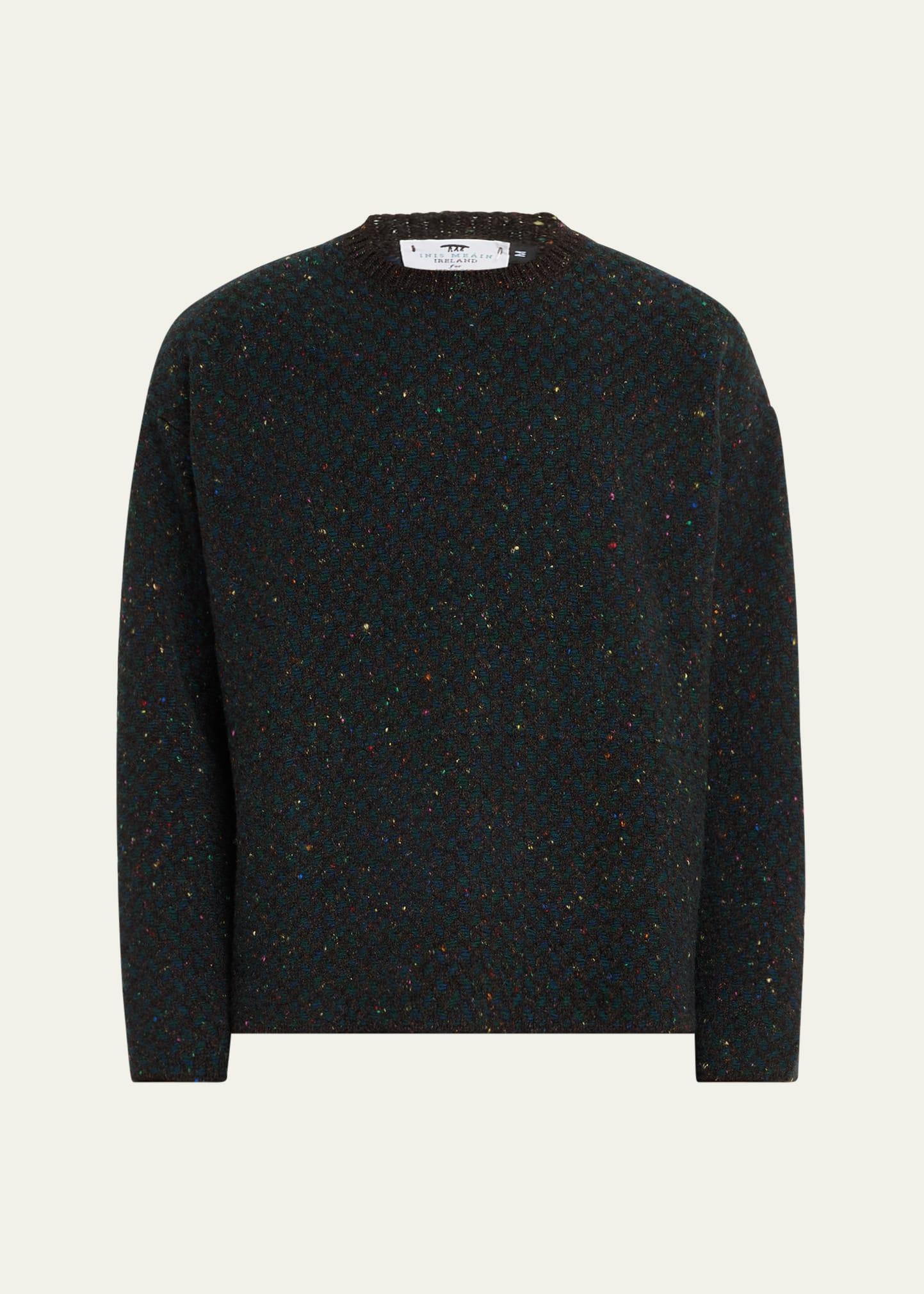 Mens Cashmere and Wool Jacquard Crewneck Sweater Product Image