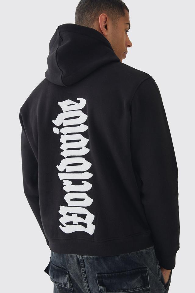 Oversized Worldwide Applique Hoodie | boohooMAN USA Product Image