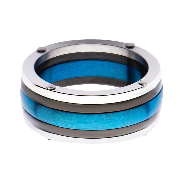 Mens Black & Blue-Plated Polished Ring Tone Product Image