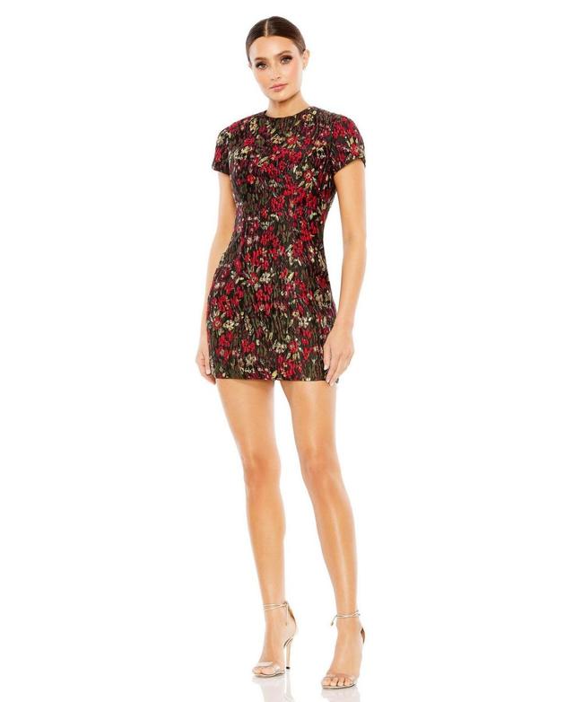 Womens Floral Brocade Minidress Product Image