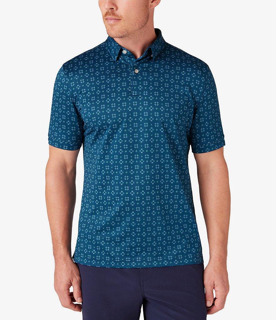 Mizzen+Main Performance Stretch Halyard Geo Print Short Sleeve Polo Shirt Product Image