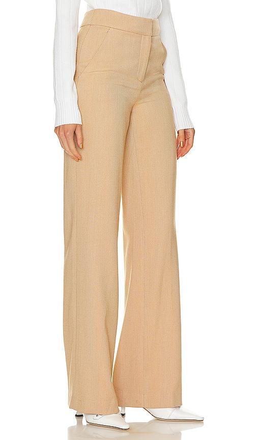 Veronica Beard Tonelli Pant in Beige. Product Image