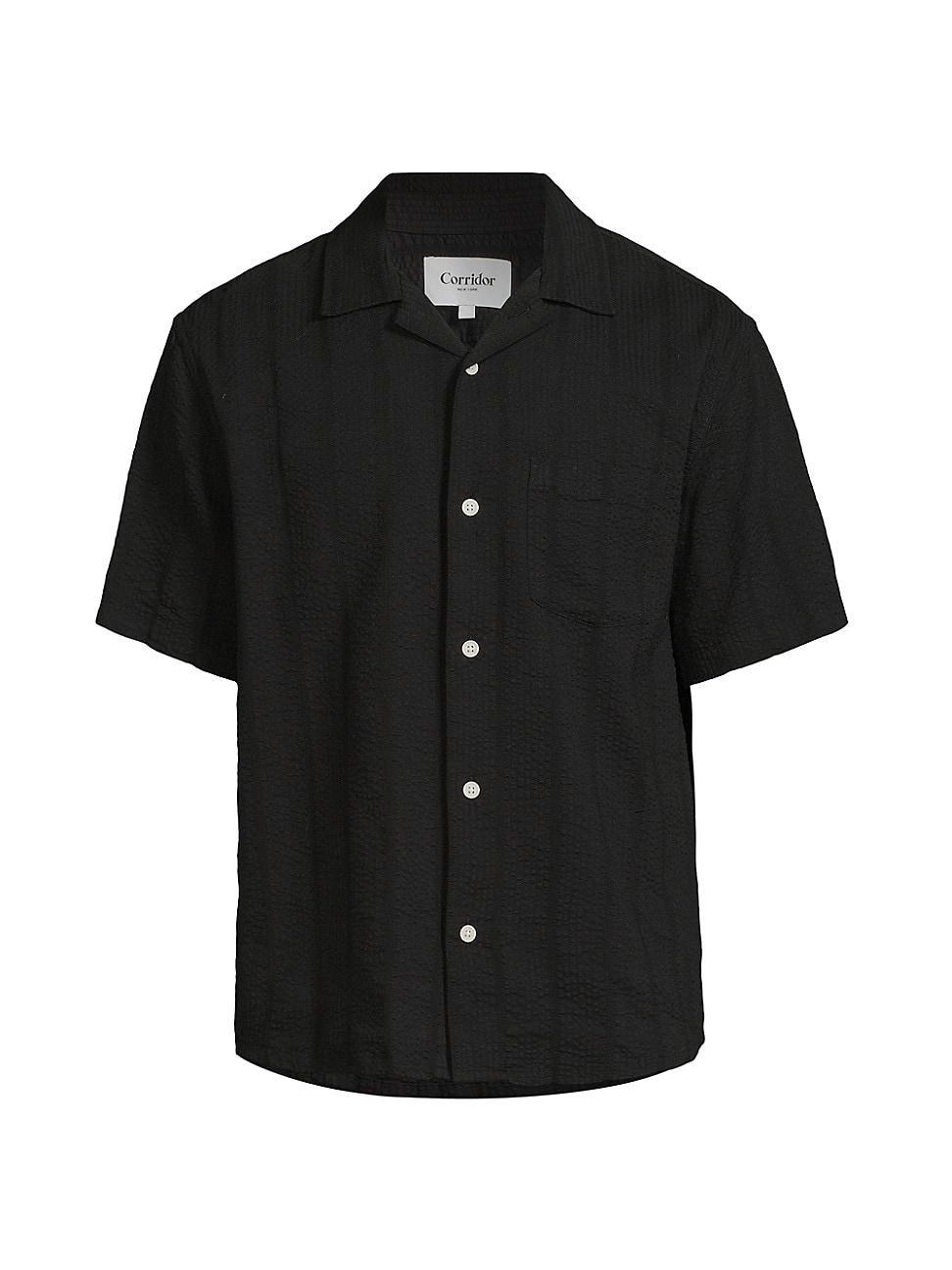 Mens Striped Seersucker Short-Sleeve Shirt Product Image