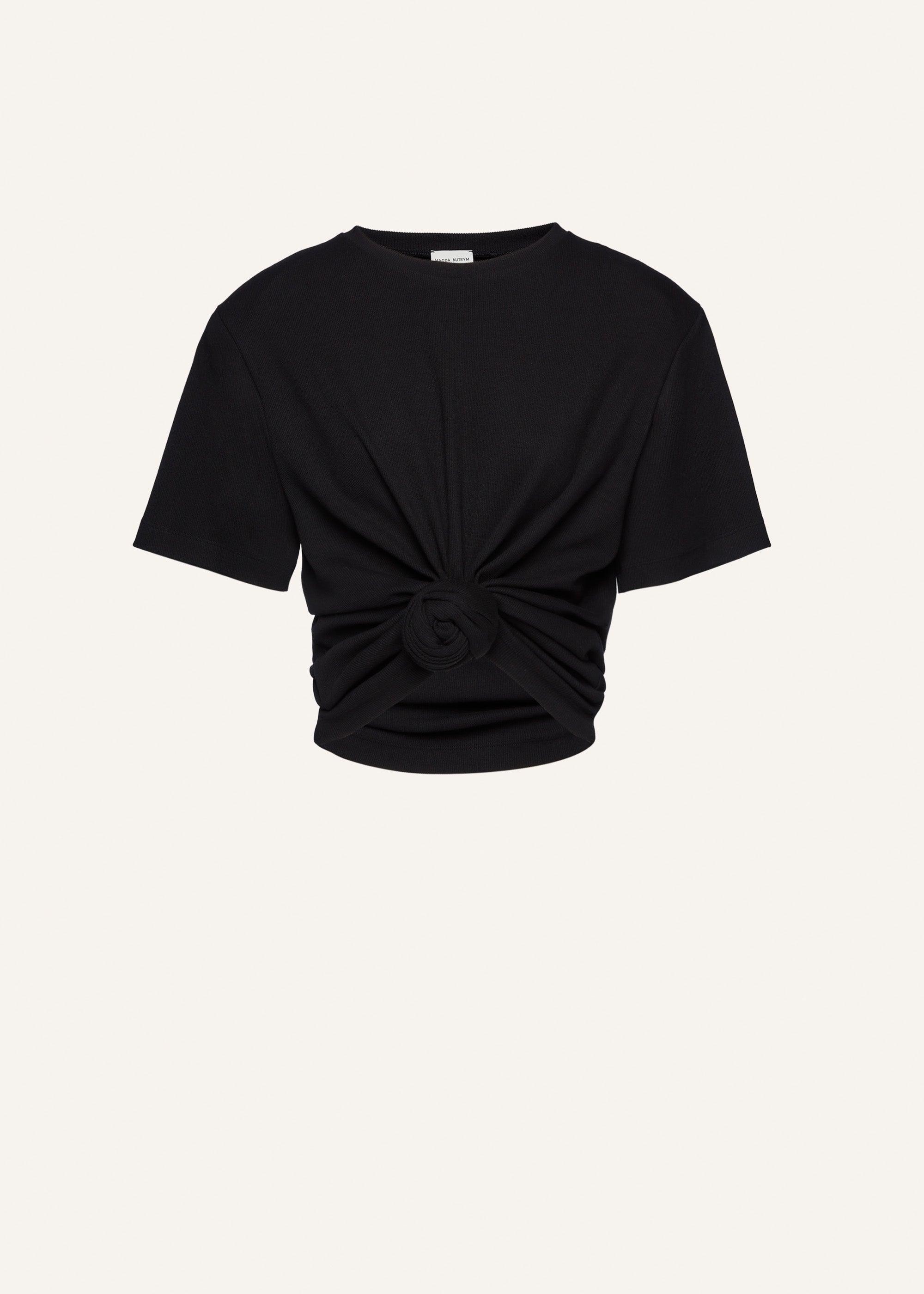 Knotted t-shirt in black Product Image