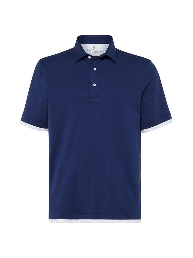 Mens Cotton Jersey Polo with Shirt Style Collar Product Image