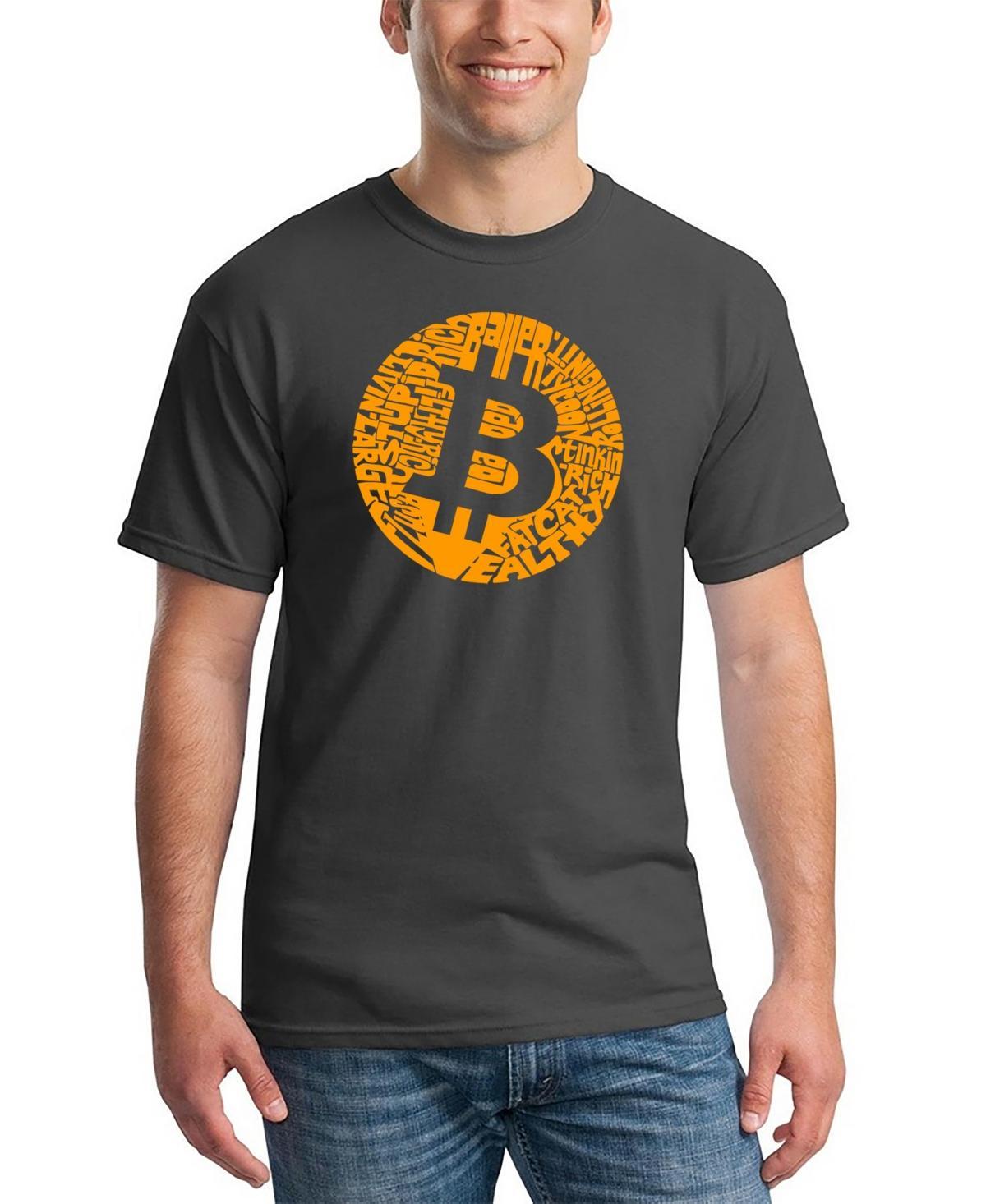 La Pop Art Mens Bitcoin Word Art T-shirt Product Image