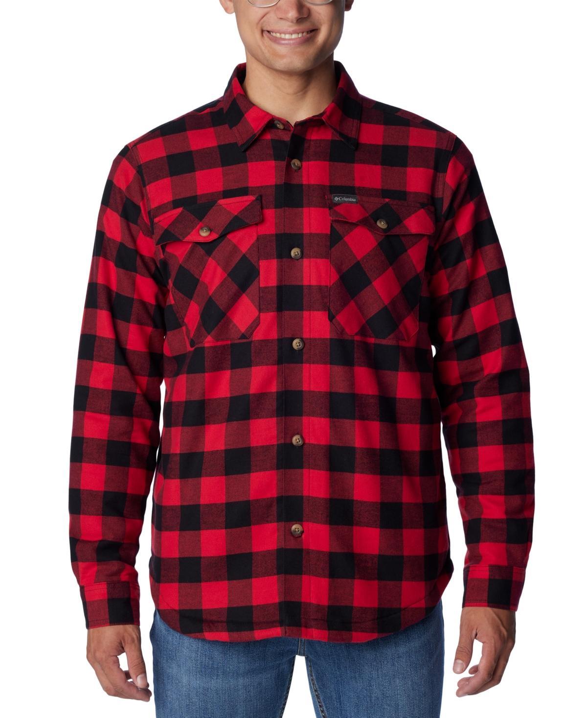 Columbia Mens Plaid Sherpa-Lined Shirt Jacket Product Image