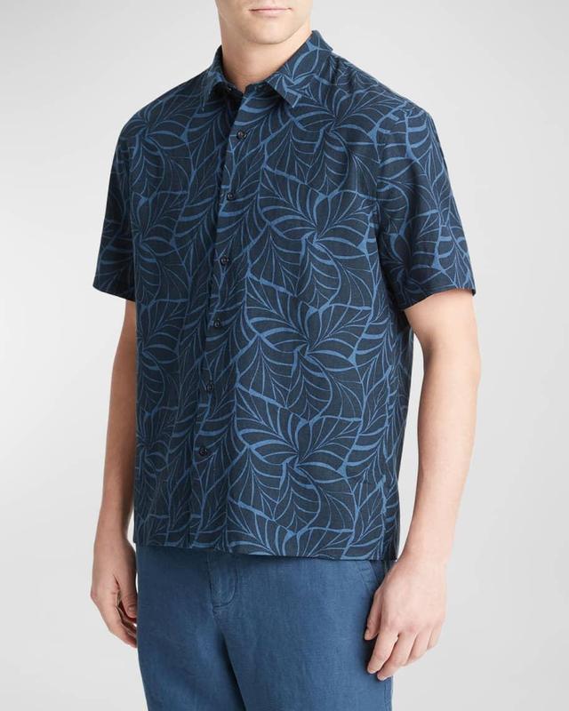 Vince Knotted Leaves Short Sleeve (Dark Dried Cactus) Men's Jacket Product Image