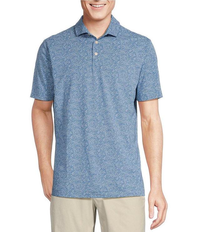 Cremieux Blue Label Lightweight Pique Jersey Paisley Short Sleeve Polo Shirt Product Image