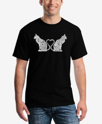 La Pop Art Cat Tail Hearts - Mens Word Art T-Shirt Product Image