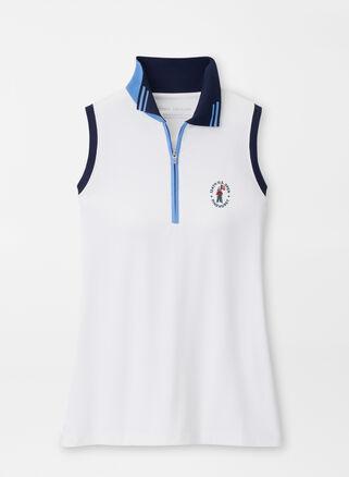 Peter Millar 124th U.S. Open Chrissie Sleeveless Polo | Color: White / Navy | Size: S Product Image