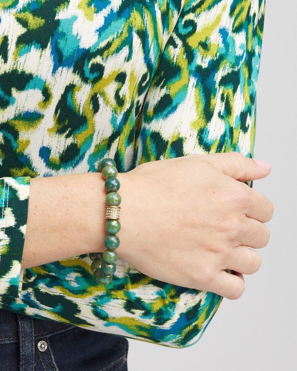 Jade Green Beaded Bracelet Product Image