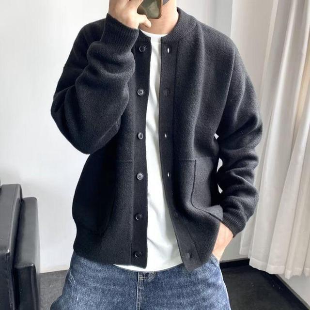 Plain Button-Up Cardigan Product Image