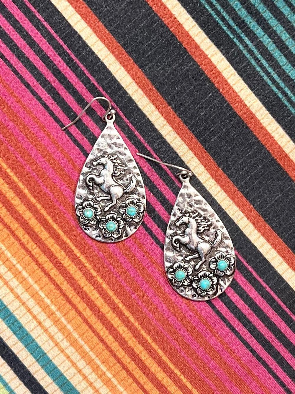 Galloping In Turquoise Earrings Product Image