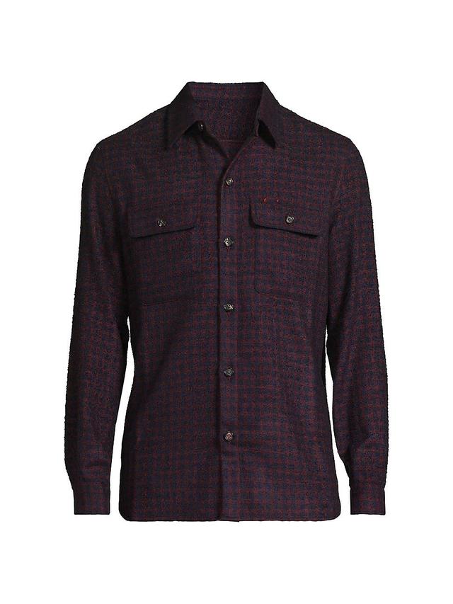 Mens Checkered Cashmere-Silk Overshirt Product Image