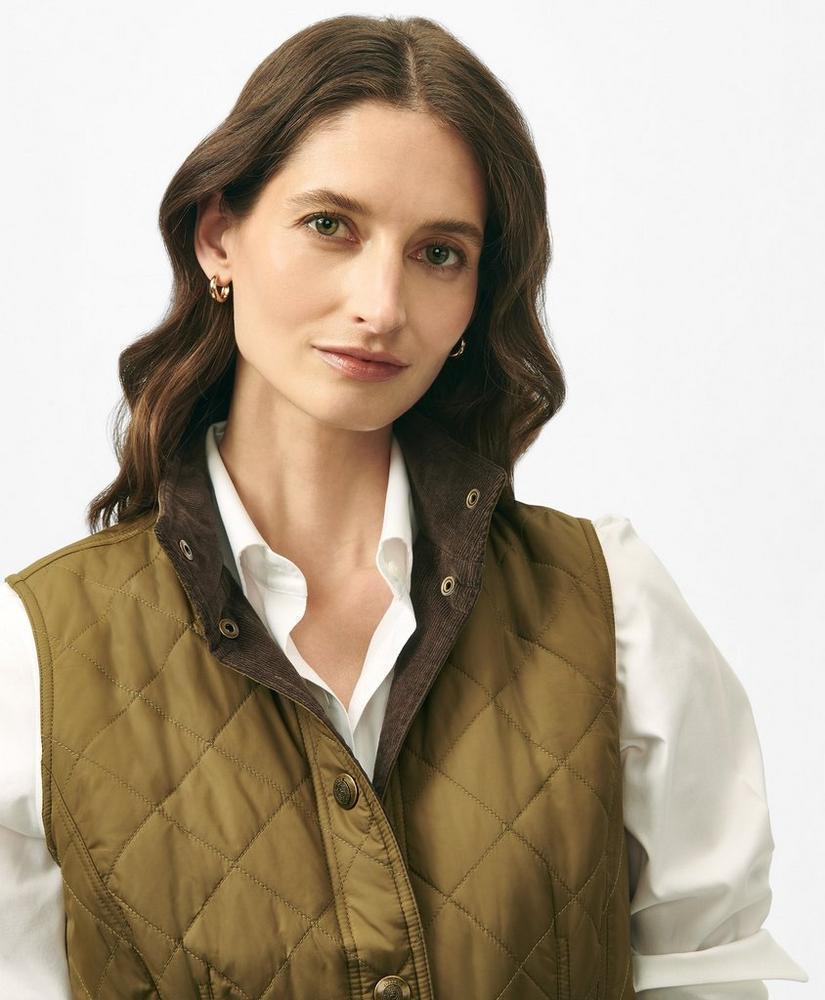 Belted Military-Inspired Quilted Vest in Nylon product image