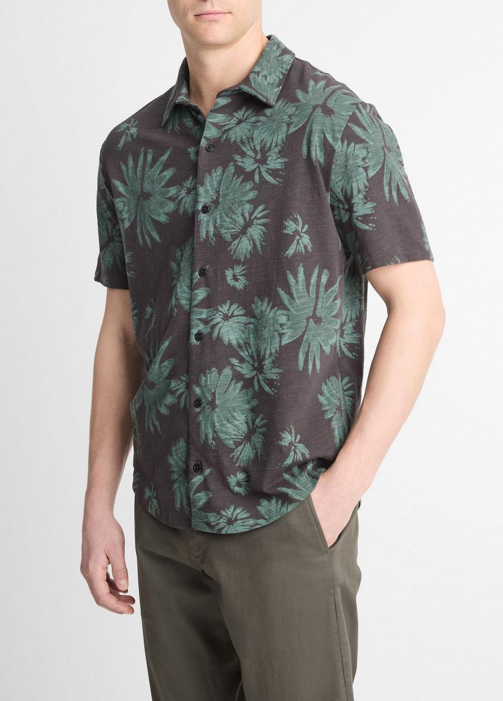 Tossed Blooms Cotton Button-Front Shirt Product Image