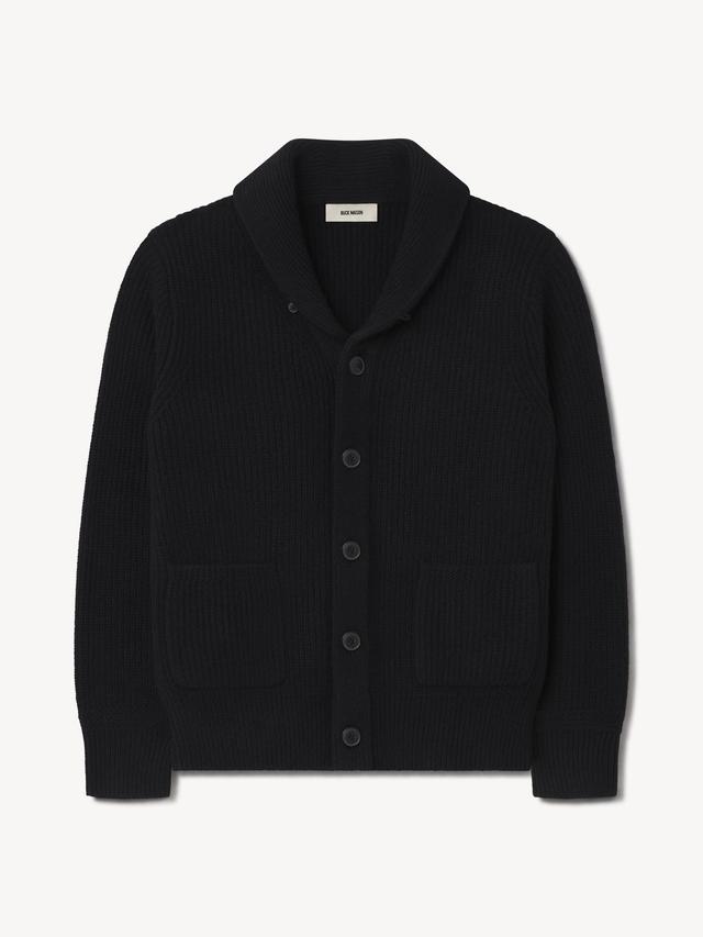 Black California Cashmere Shawl Cardigan Product Image