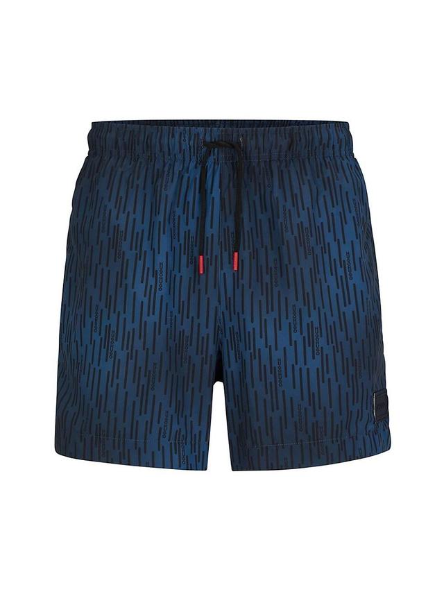 Mens Quick-Drying Swim Shorts With Signature Print Product Image