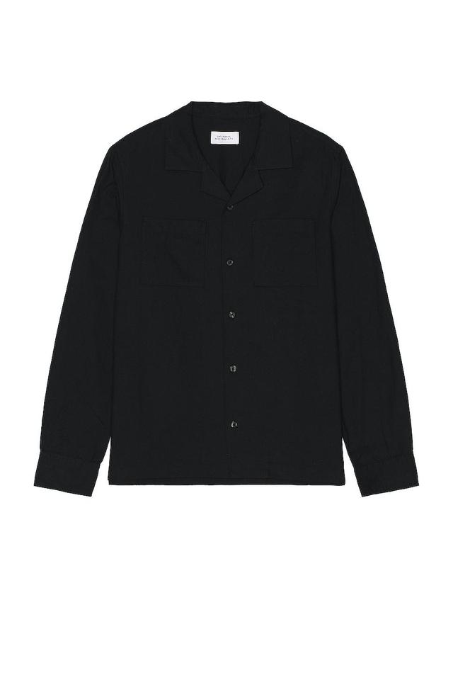 SATURDAYS NYC Marco Wool Shirt Black. (also in ). Product Image