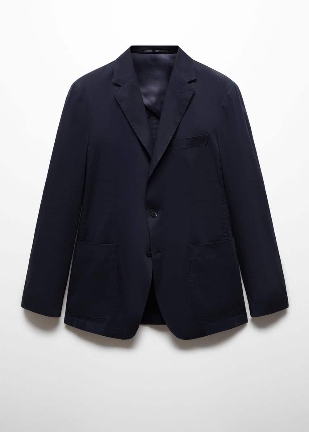 MANGO MAN - Slim fit cotton blazer dark navyMen Product Image