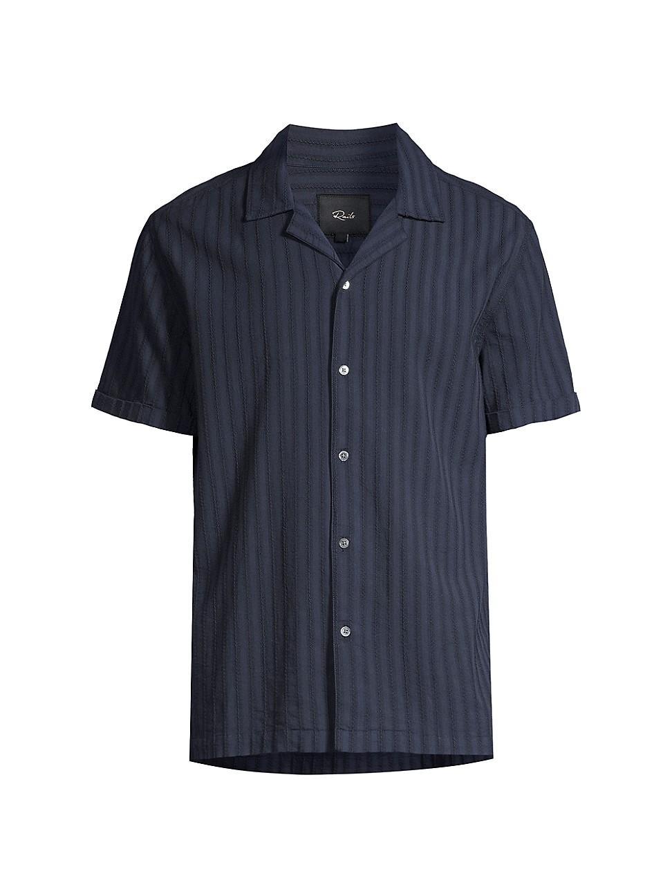 Mens Sinclair Textured-Stripe Camp Shirt Product Image