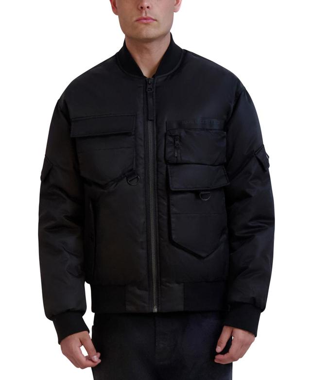 Karl Lagerfeld Mens Flight Satin Bomber Jacket Product Image