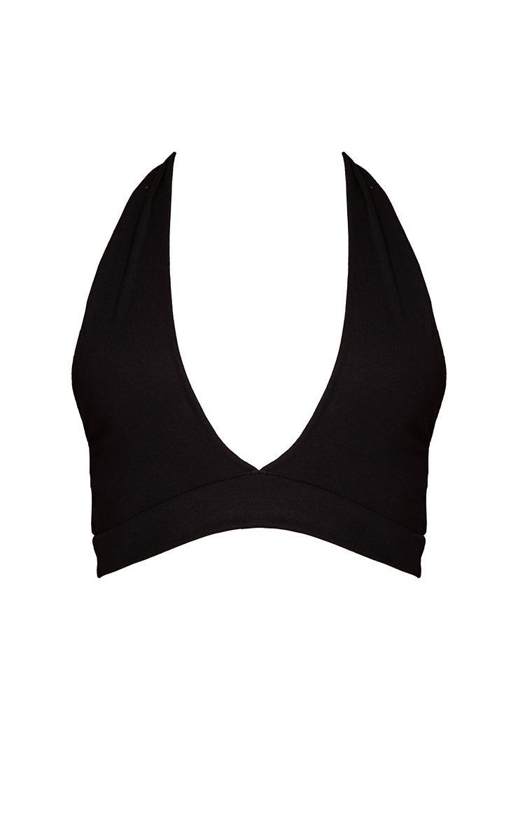 Black Jersey Halterneck  Crop Top Product Image